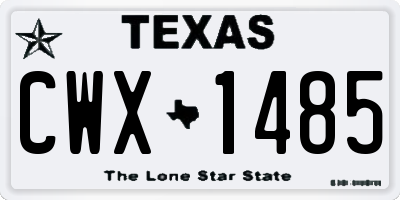 TX license plate CWX1485