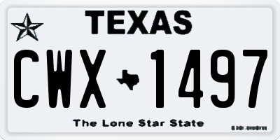 TX license plate CWX1497
