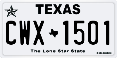 TX license plate CWX1501