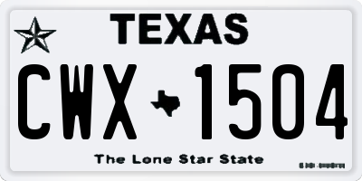 TX license plate CWX1504