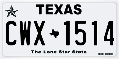 TX license plate CWX1514