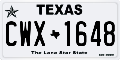 TX license plate CWX1648
