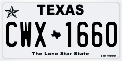 TX license plate CWX1660