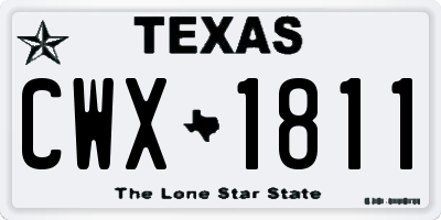 TX license plate CWX1811