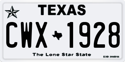 TX license plate CWX1928