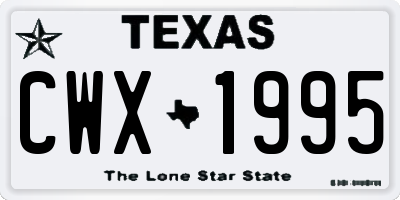 TX license plate CWX1995