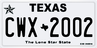 TX license plate CWX2002