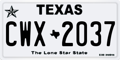 TX license plate CWX2037