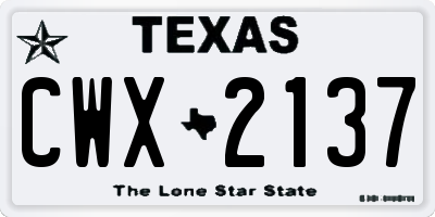 TX license plate CWX2137