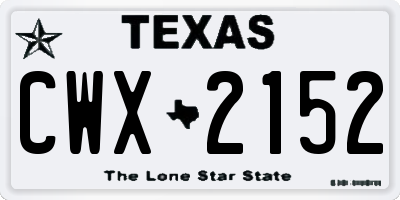 TX license plate CWX2152