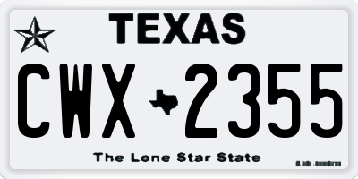 TX license plate CWX2355