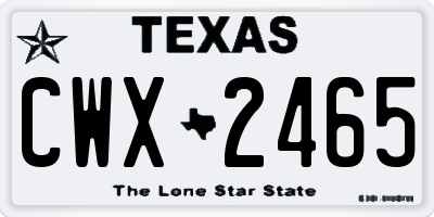 TX license plate CWX2465