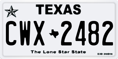 TX license plate CWX2482