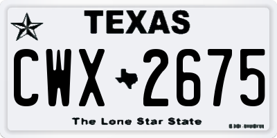TX license plate CWX2675