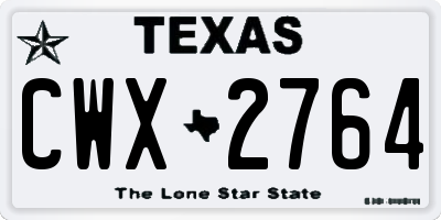 TX license plate CWX2764