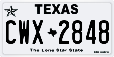 TX license plate CWX2848