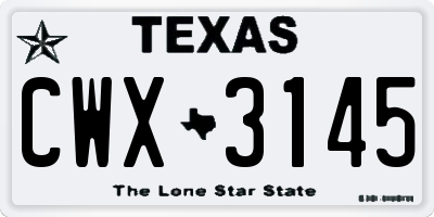 TX license plate CWX3145
