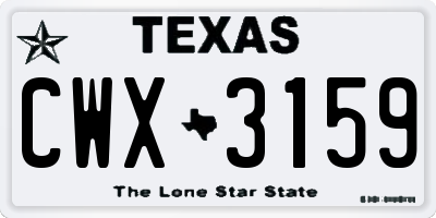 TX license plate CWX3159