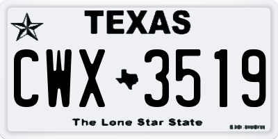 TX license plate CWX3519