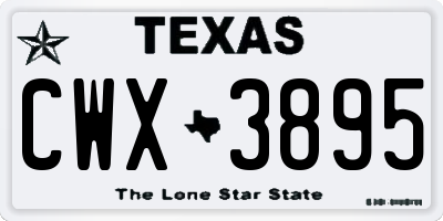 TX license plate CWX3895