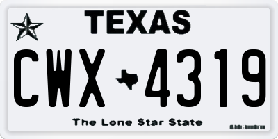 TX license plate CWX4319