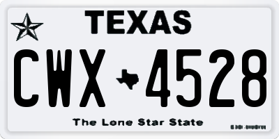 TX license plate CWX4528