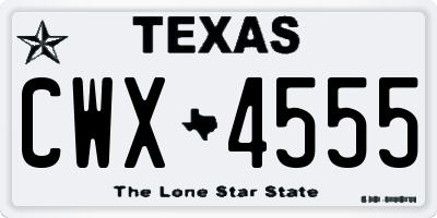 TX license plate CWX4555