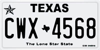 TX license plate CWX4568