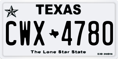 TX license plate CWX4780