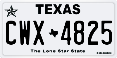 TX license plate CWX4825