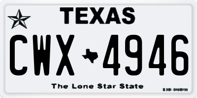 TX license plate CWX4946