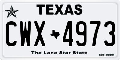 TX license plate CWX4973