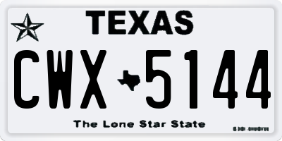 TX license plate CWX5144