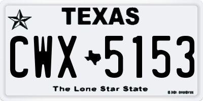 TX license plate CWX5153