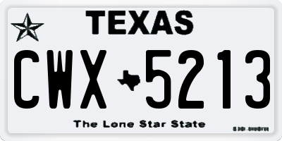 TX license plate CWX5213