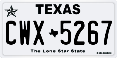 TX license plate CWX5267
