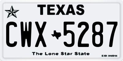 TX license plate CWX5287