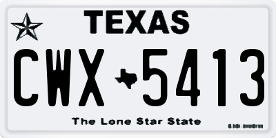 TX license plate CWX5413
