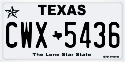 TX license plate CWX5436