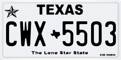 TX license plate CWX5503