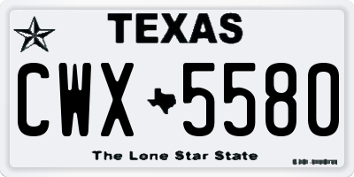TX license plate CWX5580