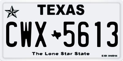 TX license plate CWX5613