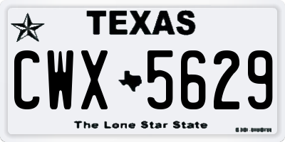 TX license plate CWX5629