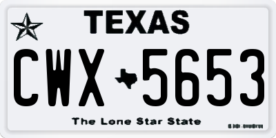 TX license plate CWX5653