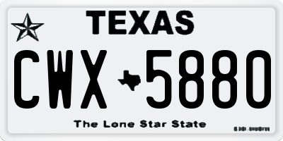 TX license plate CWX5880