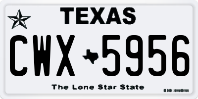 TX license plate CWX5956