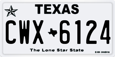 TX license plate CWX6124