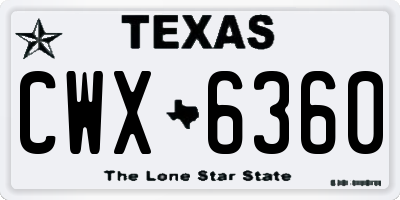 TX license plate CWX6360