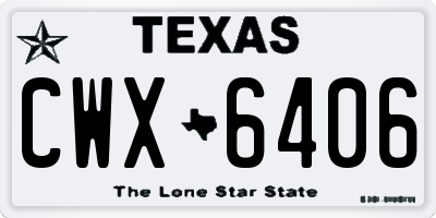 TX license plate CWX6406