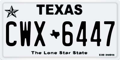 TX license plate CWX6447
